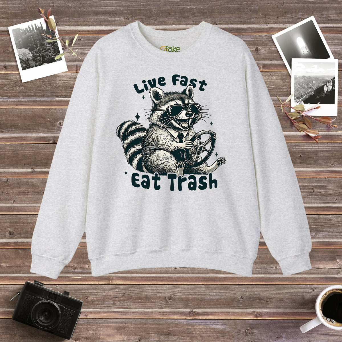 Live Fast Eat Trash Crewneck Sweatshirt