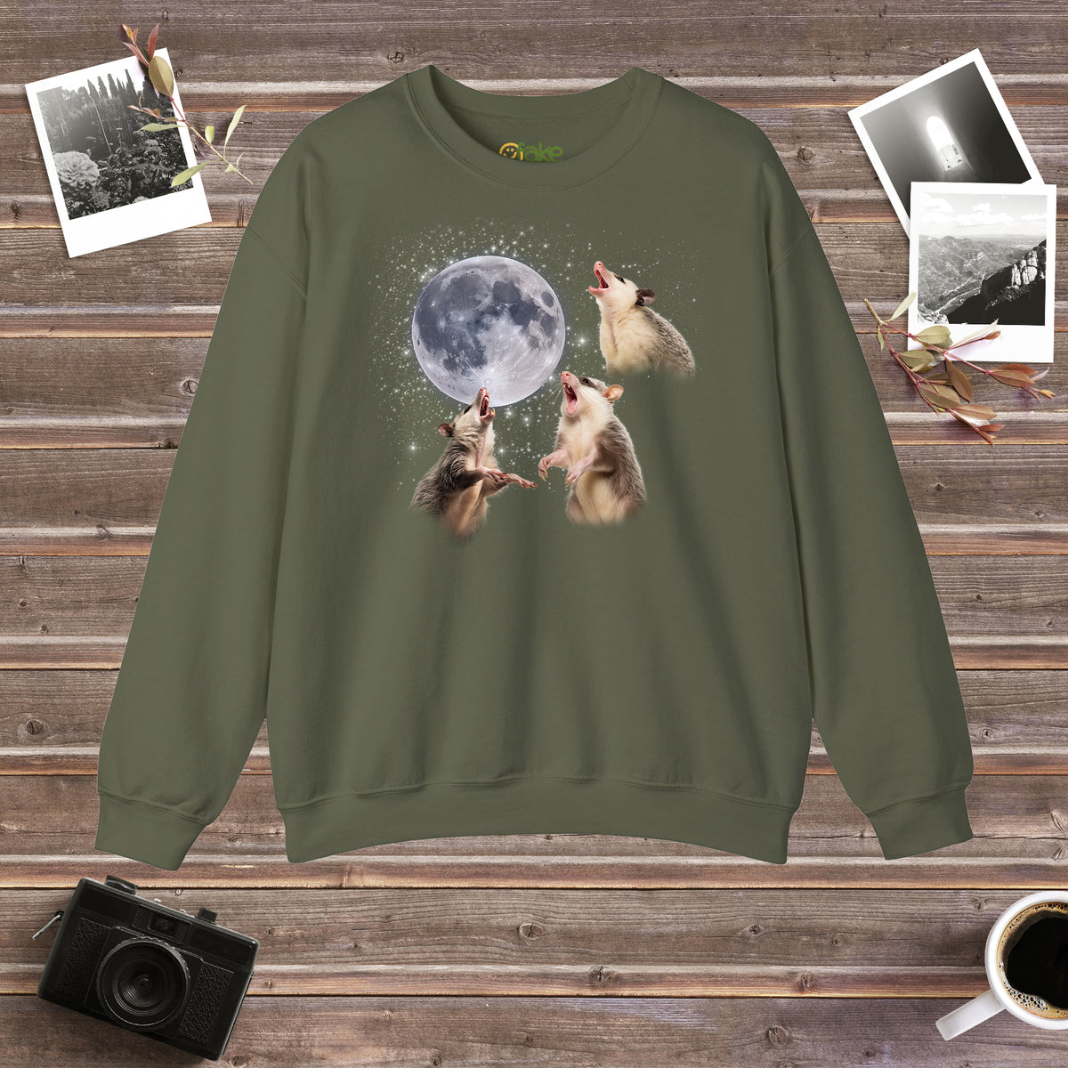 Opossum Howling at the Moon Crewneck Sweatshirt