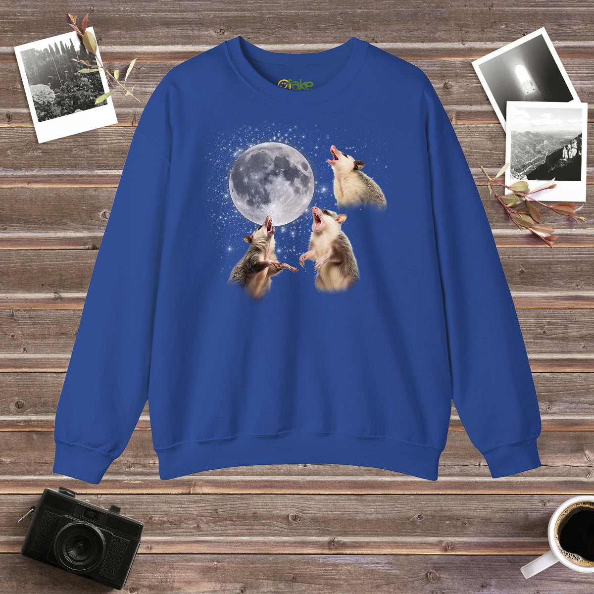 Opossum Howling at the Moon Crewneck Sweatshirt