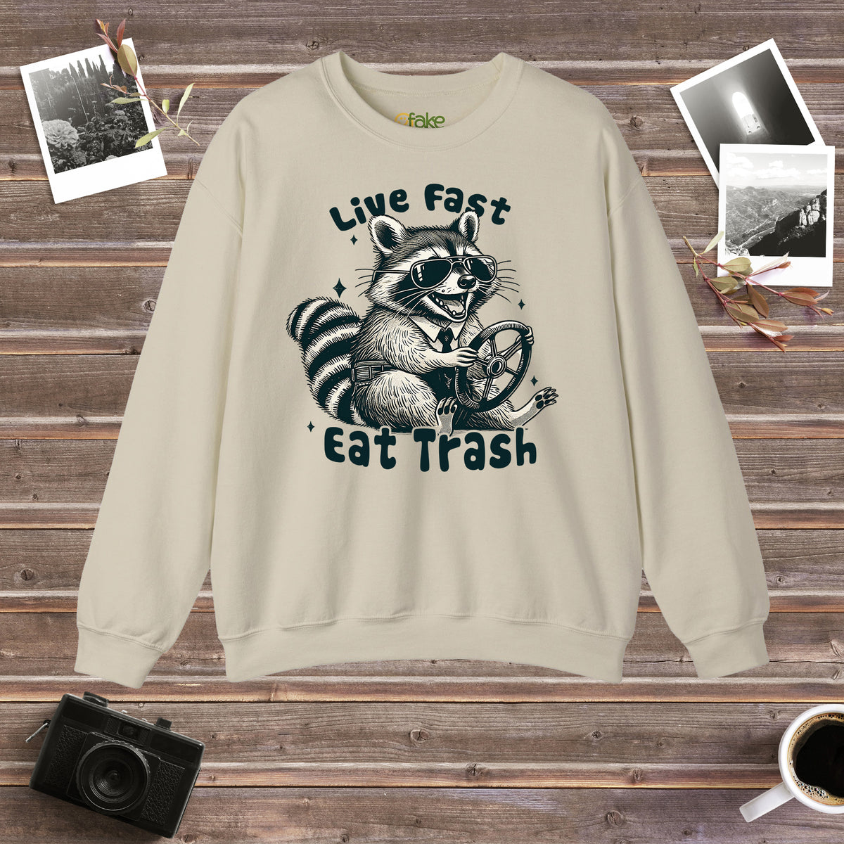 Live Fast Eat Trash Crewneck Sweatshirt